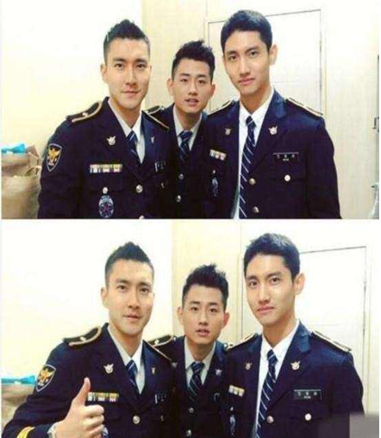 3位明星与警察的合影,马云黄渤姿势不对像犯人,成龙大哥像局长