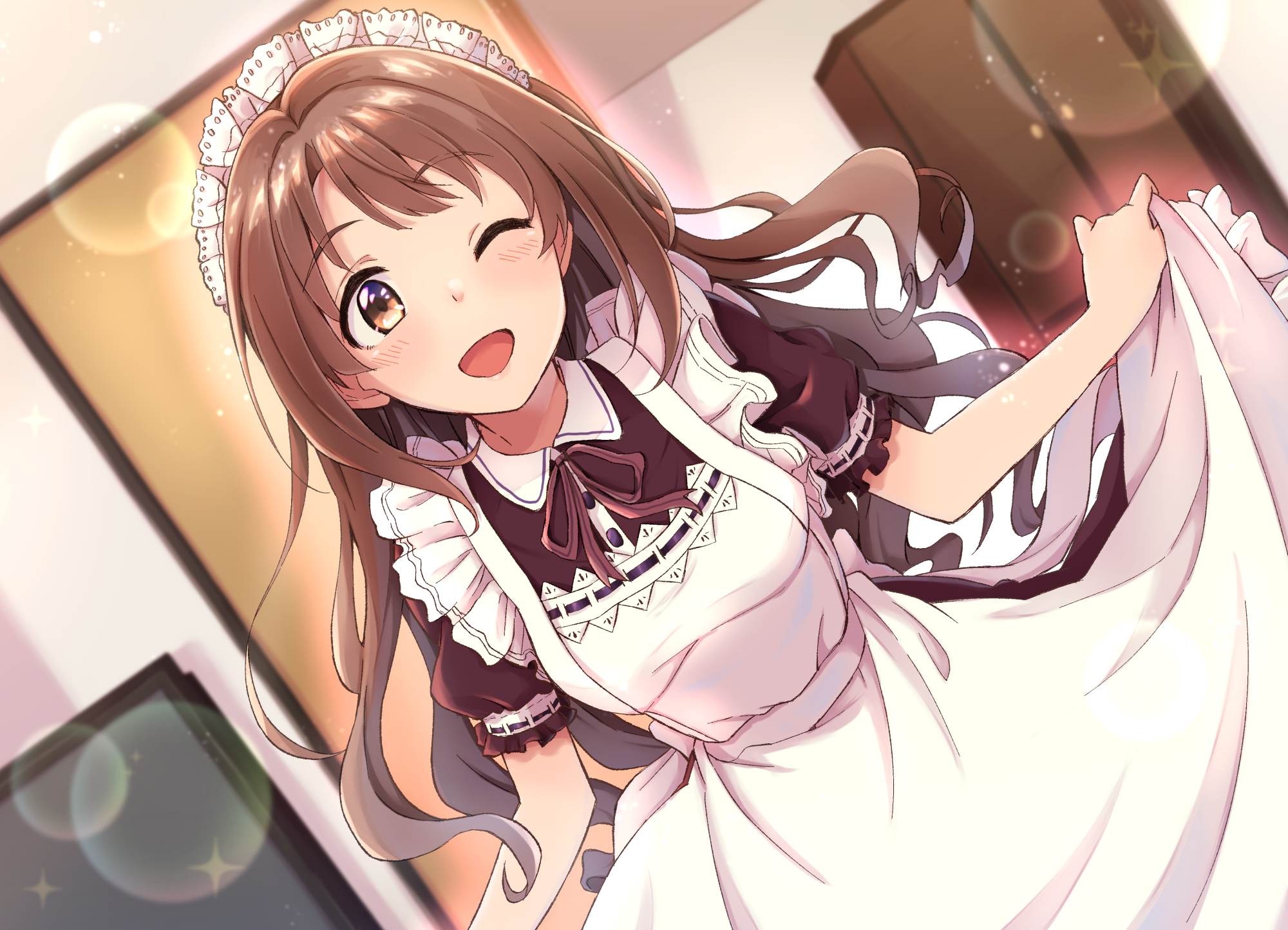 日本青春偶像动漫《偶像大师灰姑娘女孩》岛村卯月的高清插画壁纸