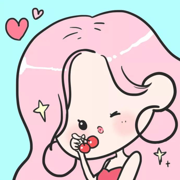 【美图】小眼睛的樱桃女孩漫画微信头像