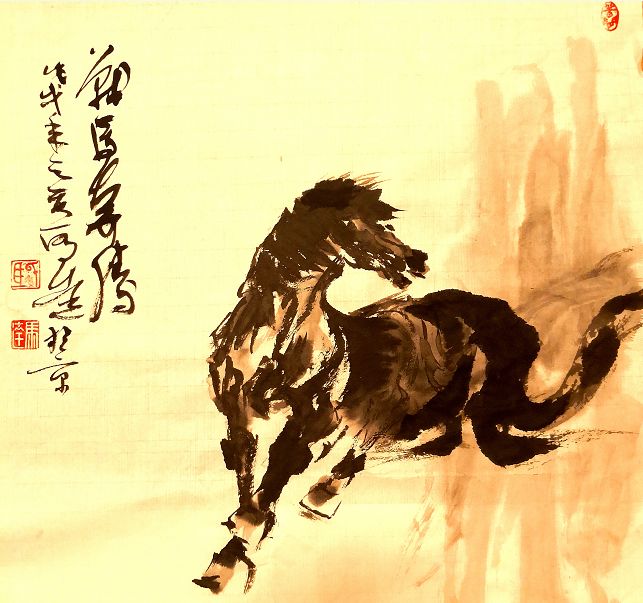 肖军培:题马达画马