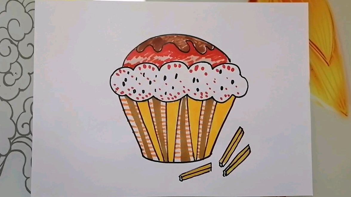 《冰淇淋蛋糕是怎么画的》儿童画