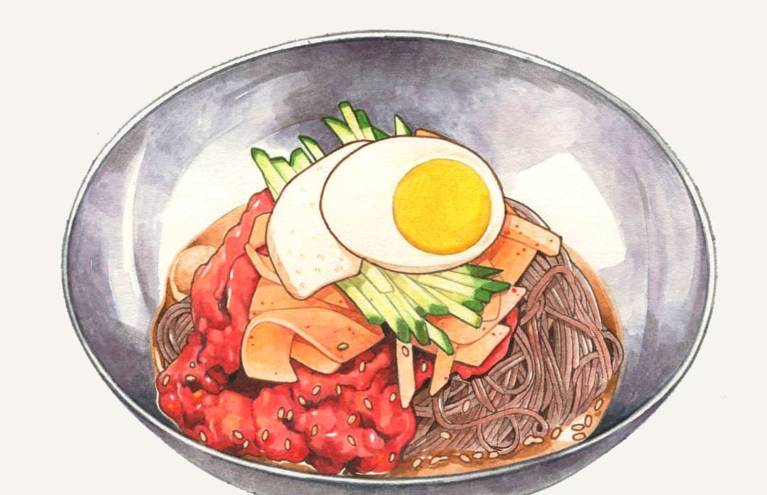超级美味的韩国美食插画,看着就让你口水直流