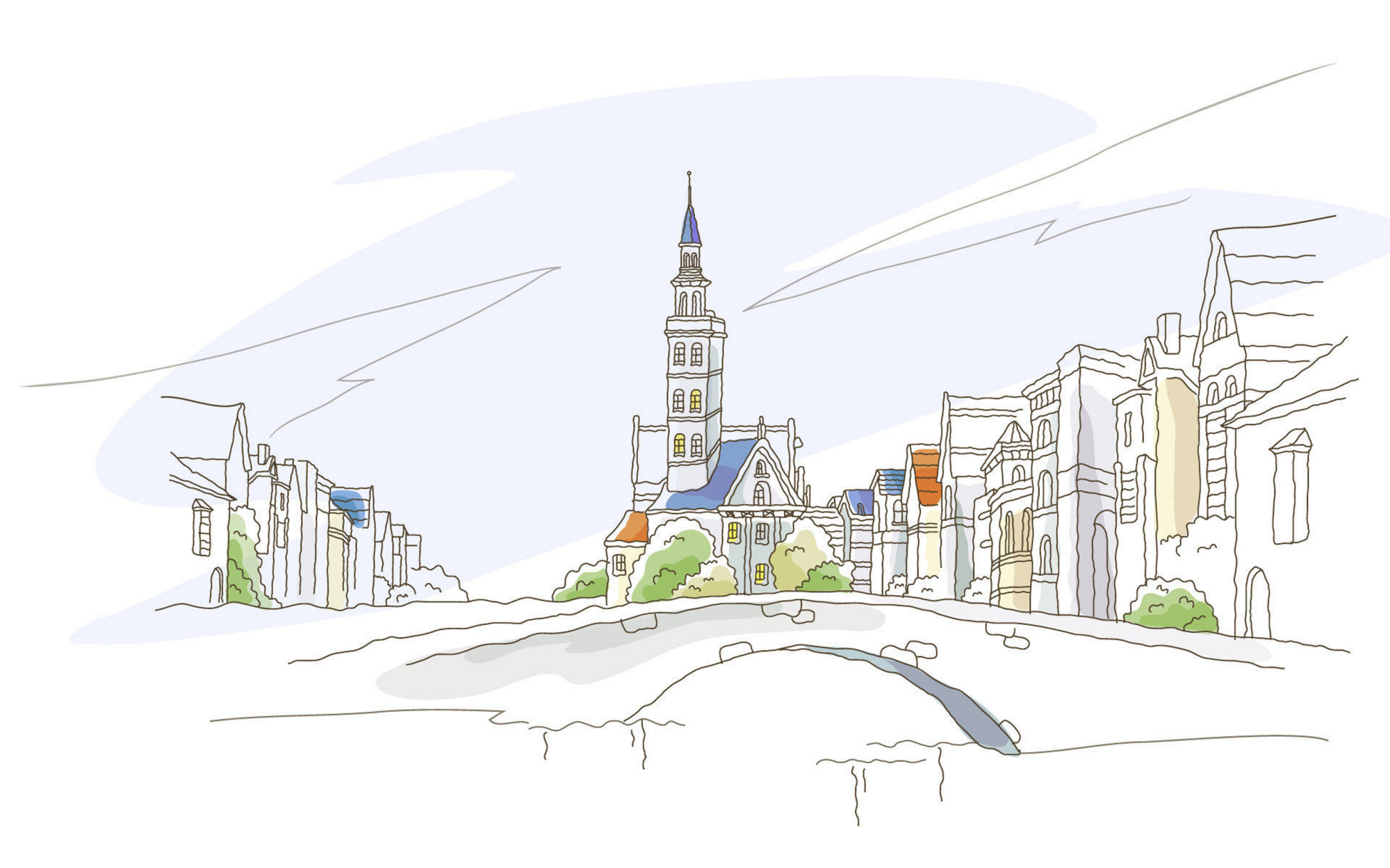 21张国外建筑手绘高清大图