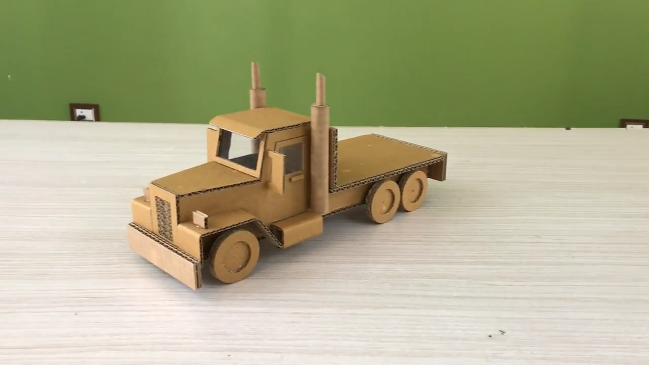 手工纸板小妙招,制作一辆迷你卡车模型,创意十足(图片展示)