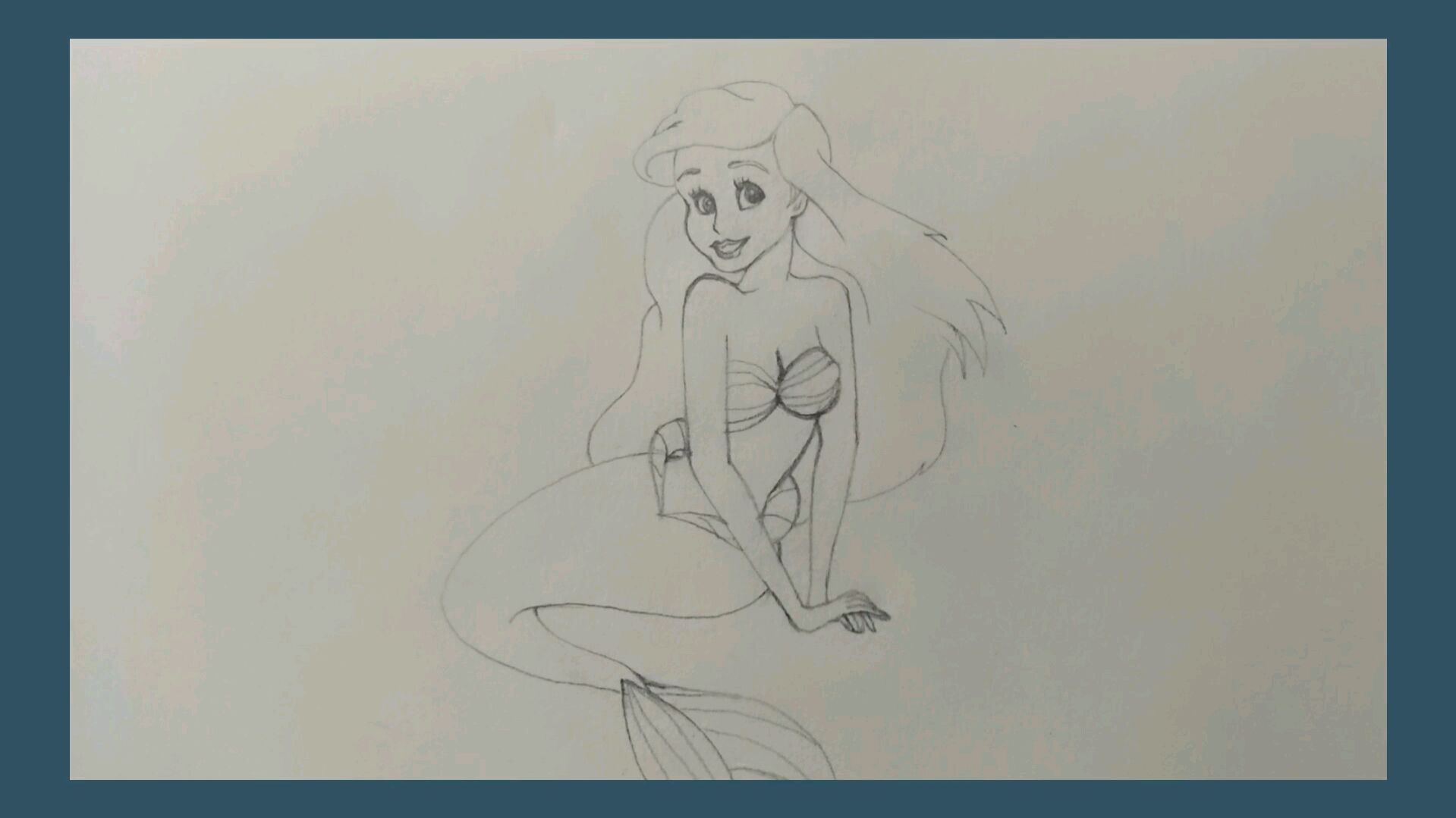 手绘简笔画美人鱼公主