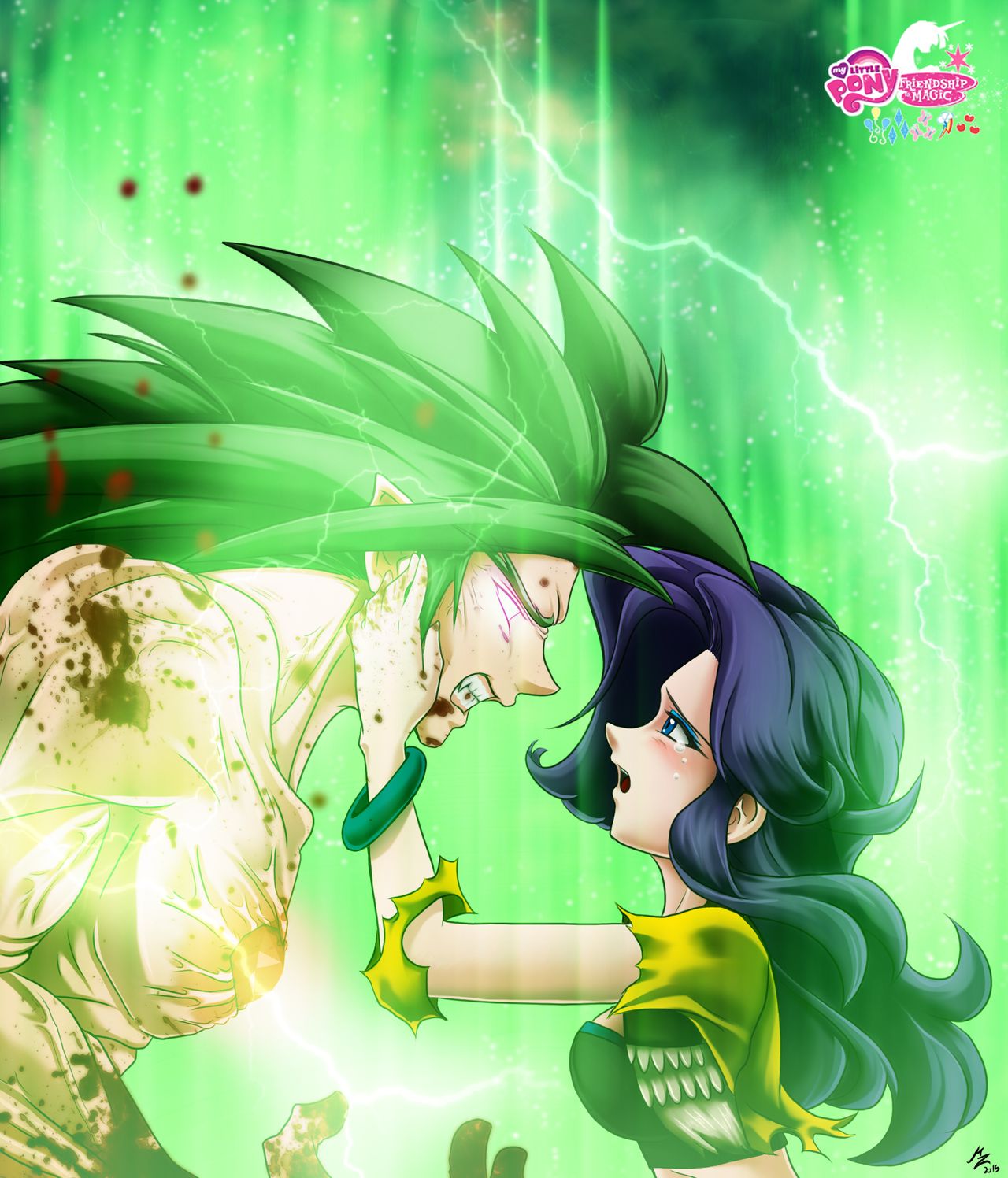 《彩虹小马》小马宝莉日漫画风拟人化,m6女孩大战赛亚人斯派克!