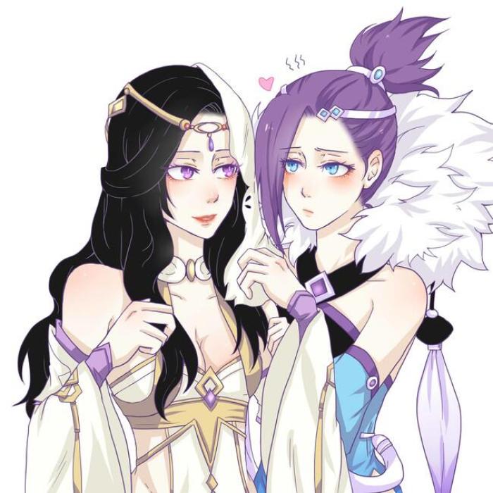 王者荣耀同人图欣赏:貂蝉和她的女性cp们,每一张都攻气十足