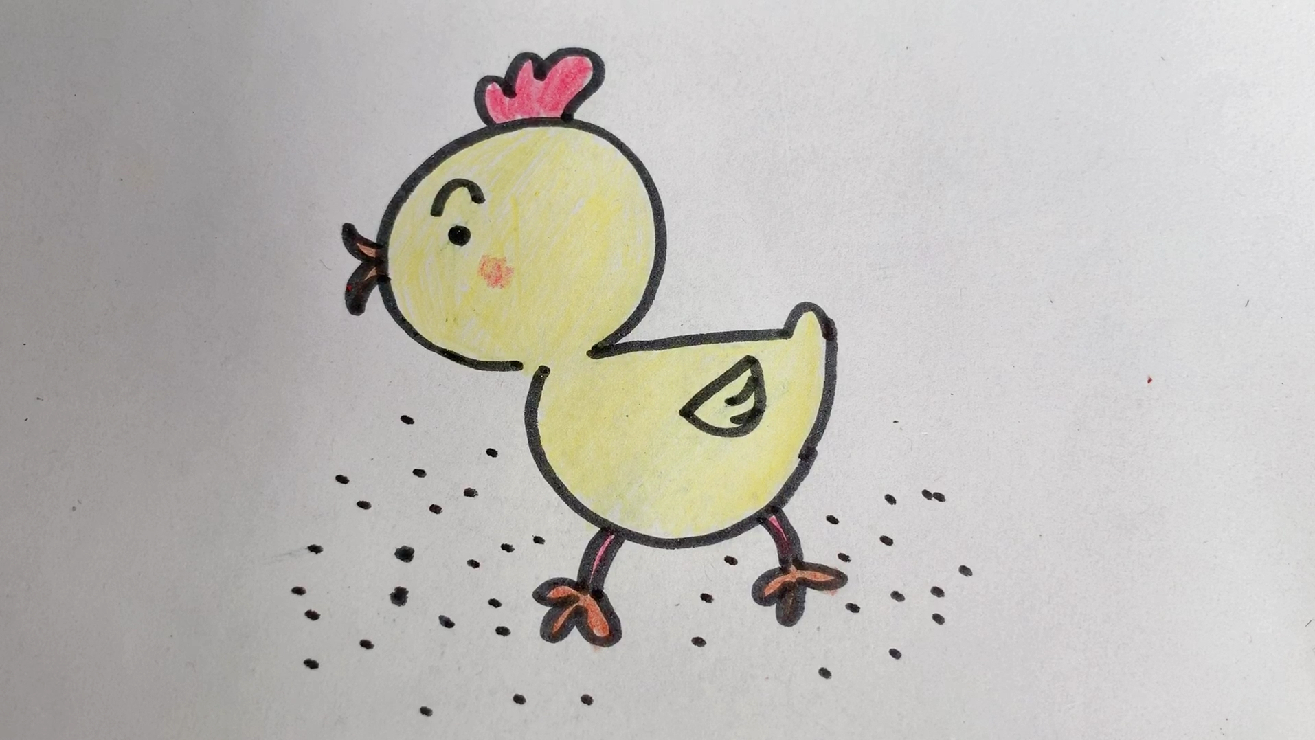 小鸡宝宝简笔画,萌萌的小鸡