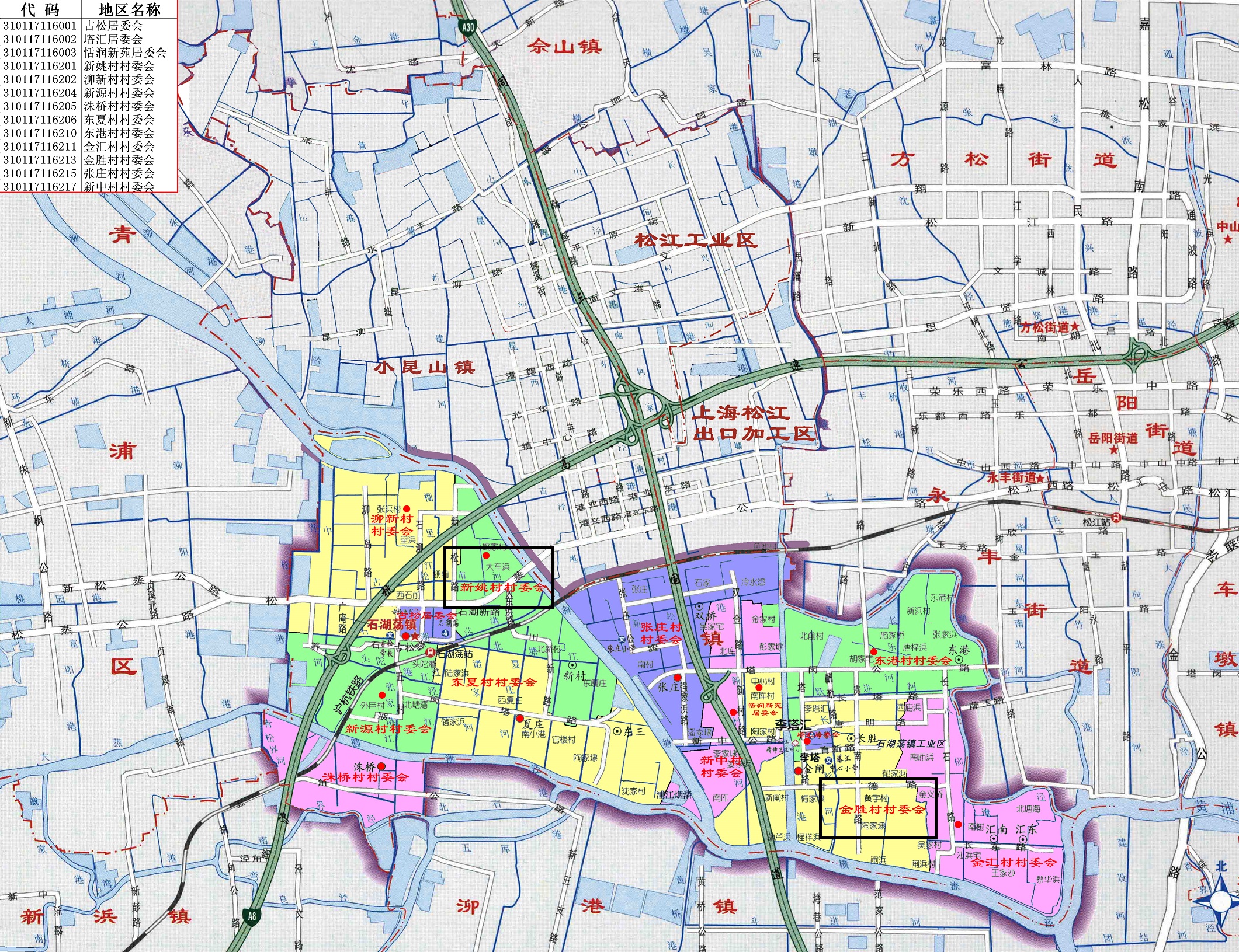解读上海市松江区美丽乡村:全部位于南部,北部则以城区建设为主