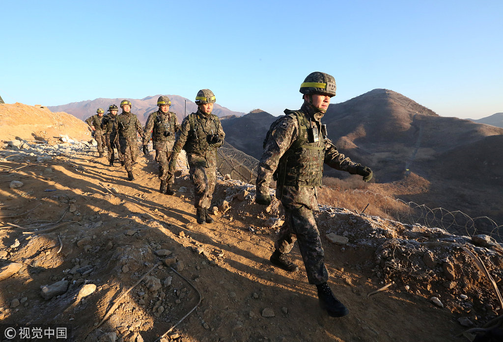 韩朝互检非军事区内哨所拆除情况
