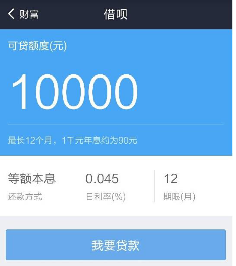 支付宝芝麻分698分,蚂蚁借呗10000花呗6000,你们借呗额度多少?