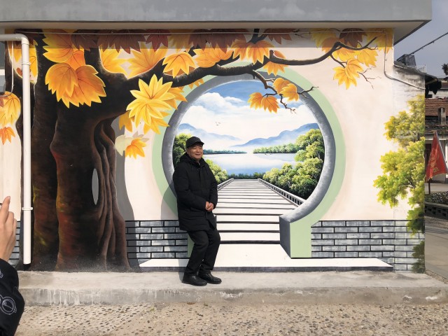 新春走基层:3d墙体彩绘带你漫游新农村