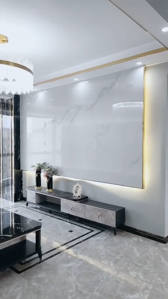 86m的新家装修真好看,现代黑白灰轻奢风,简约电视墙很漂亮