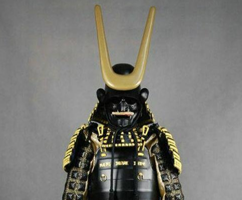 图中的铠甲是摄政关白"丰臣秀吉"的盔甲,此人身高一米四,与德川,织田