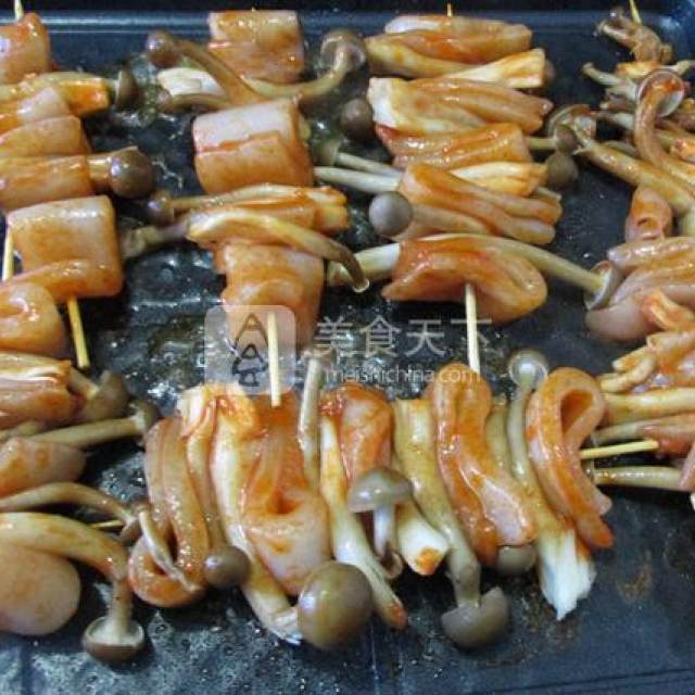 空气炸锅烤海鲜菇图片