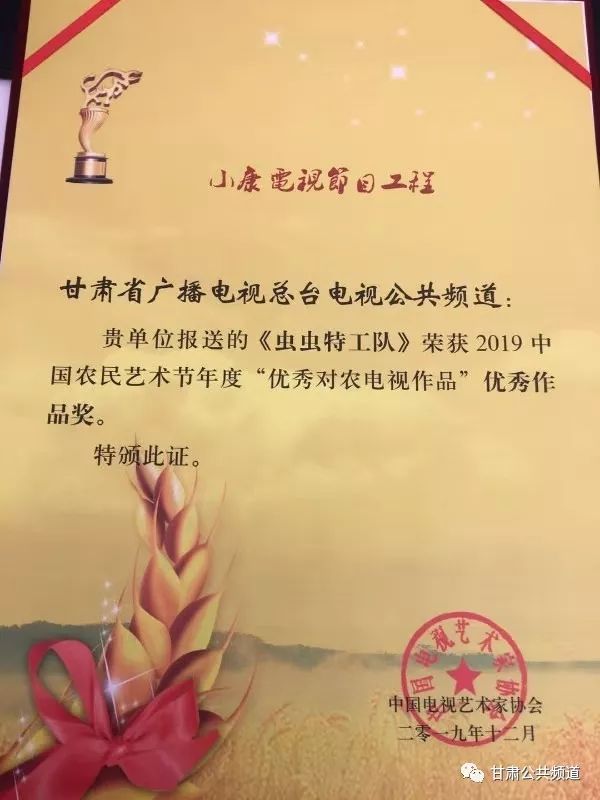 甘肃省广播电视总台电视公共频道获奖啦!