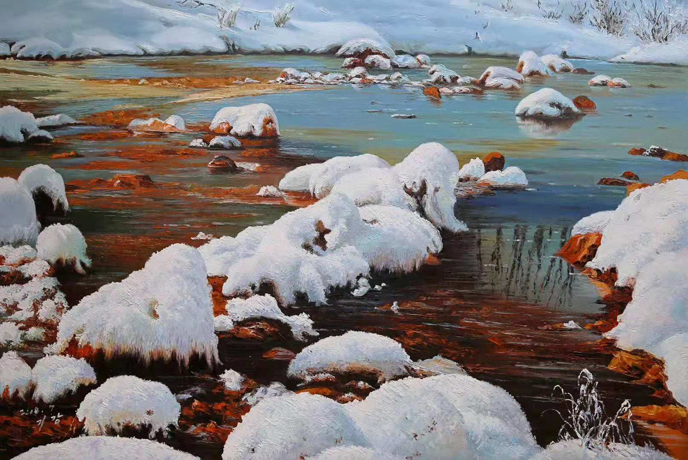 油画欣赏:画家笔下的冬天,冰雪风景是这样的美(一)