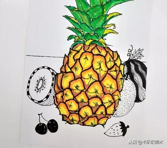 少儿美术《水果大聚会》线描元素