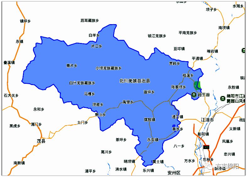 新北川县城道路地图图片