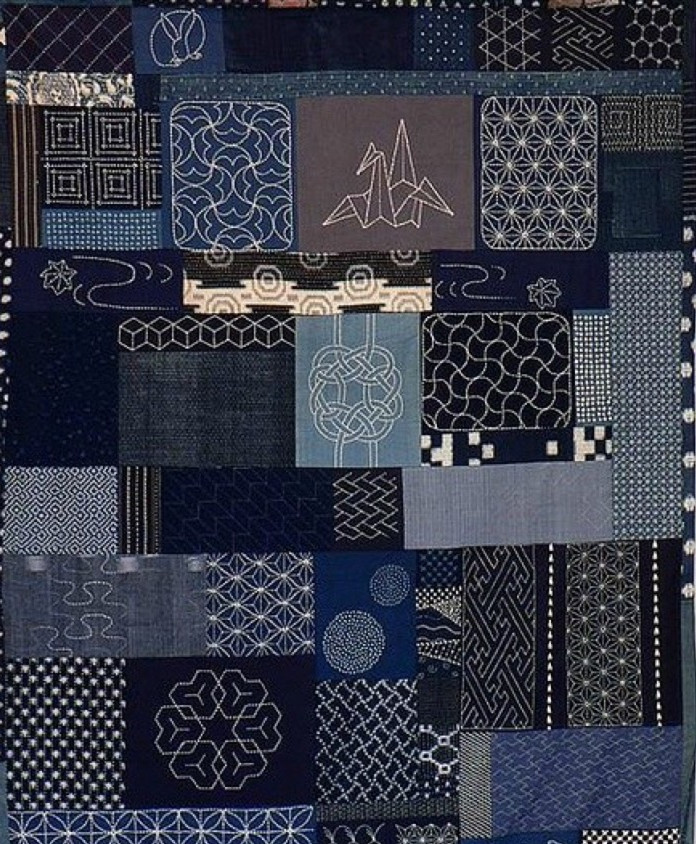 刺子绣1:简单的直针绣,可变出千百种刺子绣,适合新手收藏练习