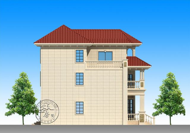 24米x12.44米三层欧式别墅,造型尊贵出彩,建好乡邻都来围观