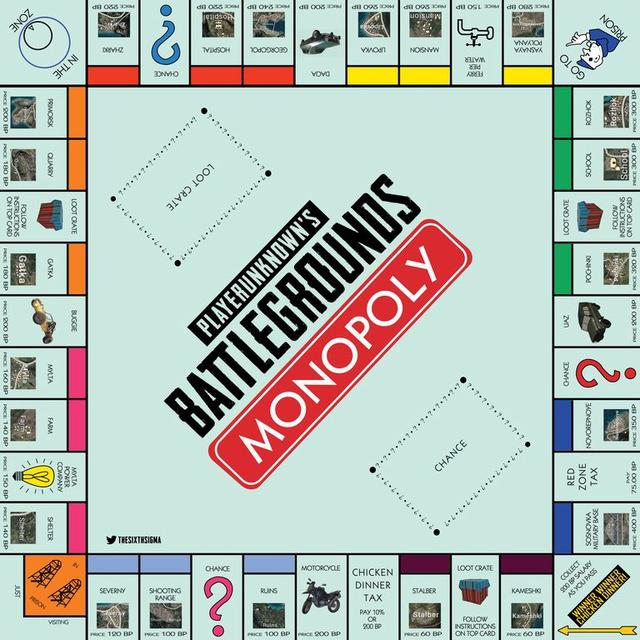 玩家自制《绝地求生》桌游 吃鸡版地产大亨