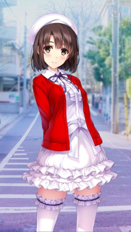 一身白色连衣裙搭配"白丝"的加藤惠,请问你是跌落凡尘的天使吗