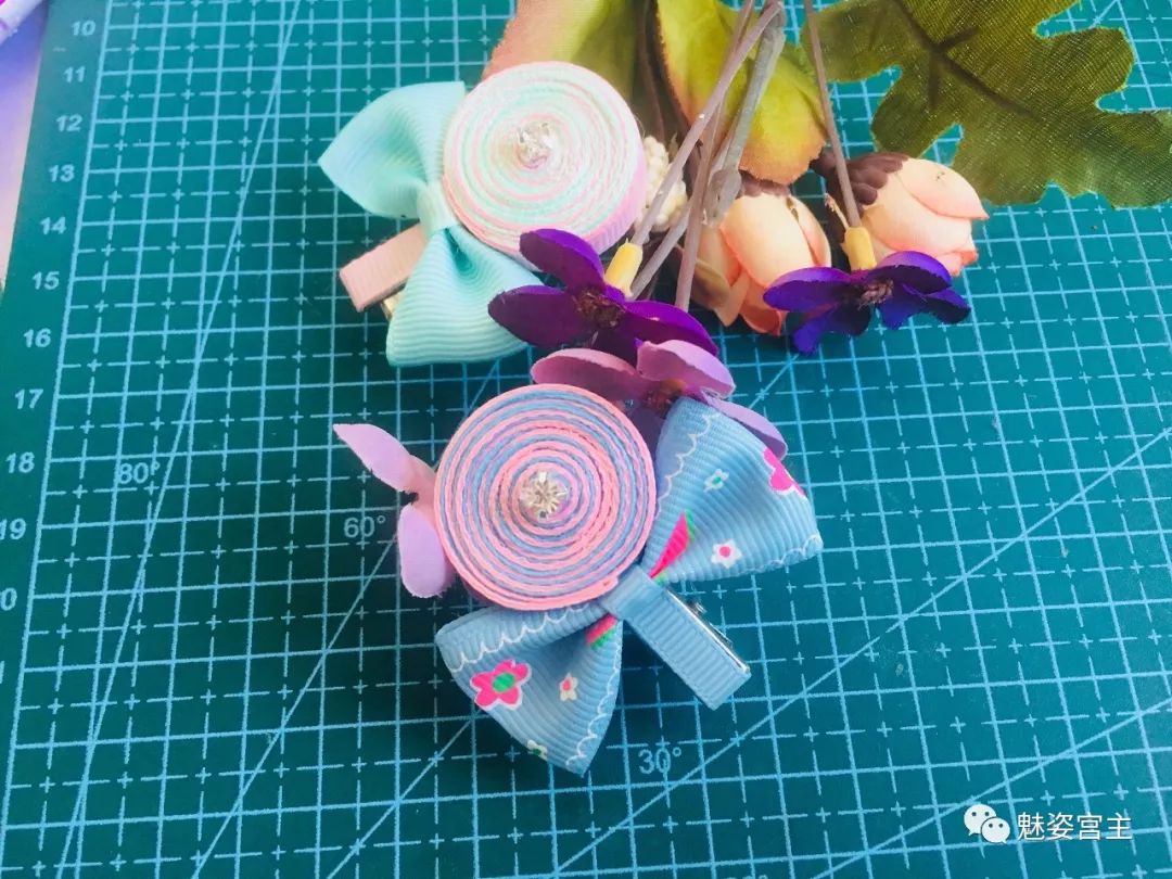 DIY甜甜的棒棒糖发夹花,手工制作图文教程 DIY甜甜的棒棒糖发夹花,手工制作图文教程