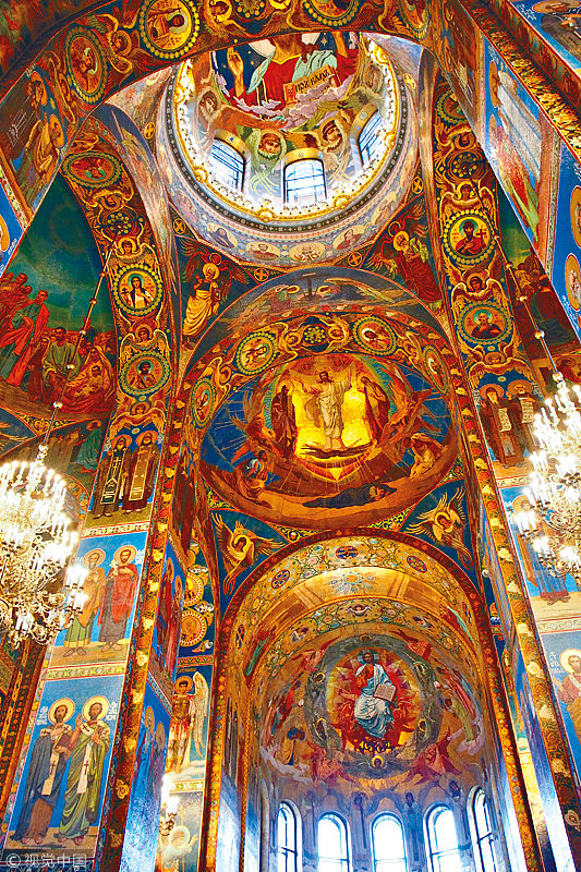 俄罗斯:赏世界最大马赛克教堂 圣彼得堡瑰丽滴血教堂