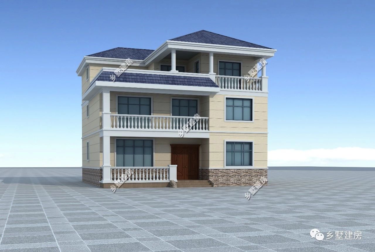 温馨的室内设计 精致的外观,11x11米经典三层农村小洋楼