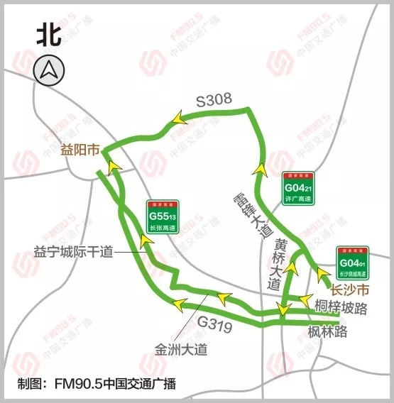 长沙107国道改道线路图图片