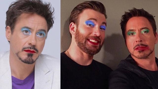 漫威男演员涂"炫彩眼影",海总抖森不忍直视,荷兰弟最妩媚!