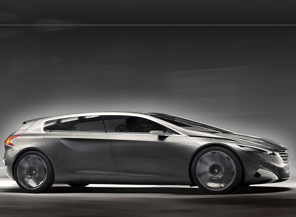 被拉长的流畅曲线,科技感十足的设计,标致 hx1 concept