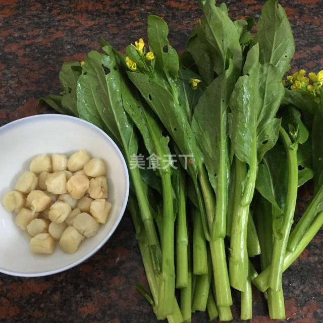 干贝扒油菜,鲜掉舌头的小炒菜