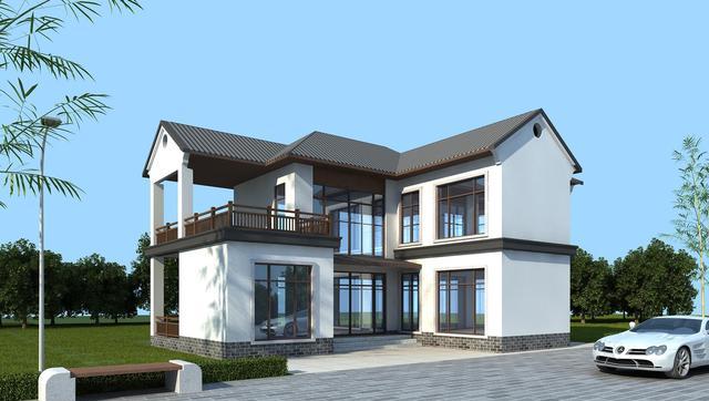 新中式别墅——小墅采光好,露台设计实用又舒适!