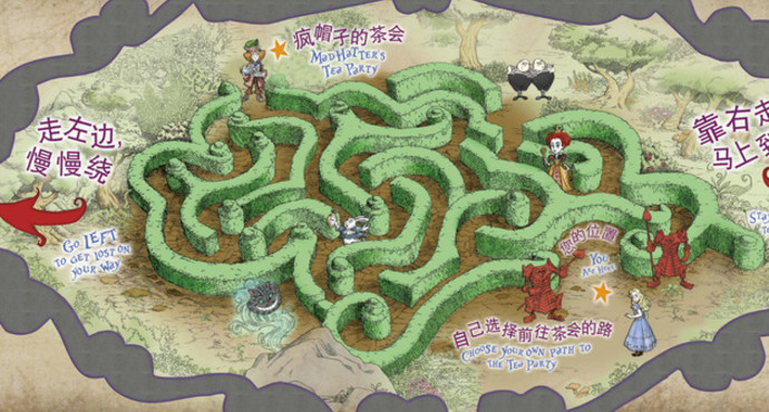 爱丽丝梦游仙境迷宫,十二朋友园.