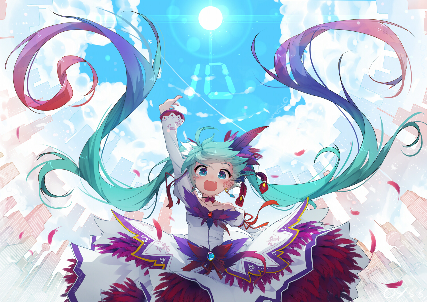 动漫壁纸插画 二次元虚拟偶像v家初音未来