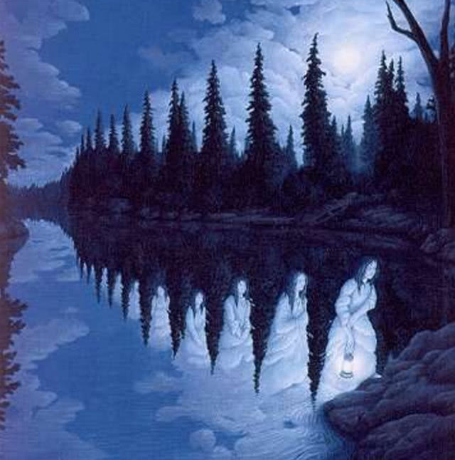 7张错觉的心理图片,天国之路,画中之人,最后的美人鱼很复杂!