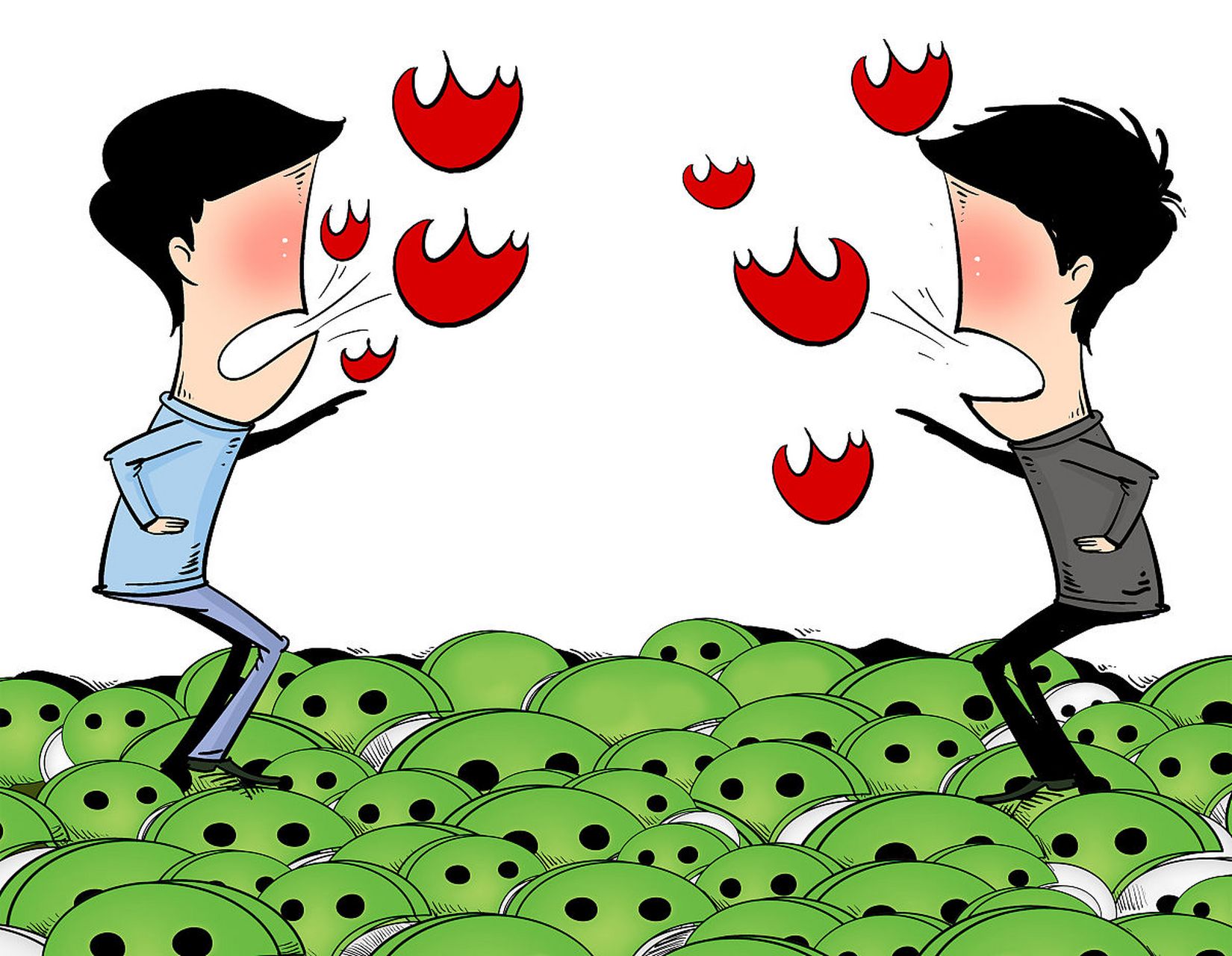 狗血喷头,把狗血喷在头上,形容言辞狠毒,大肆辱骂;也用来形容骂的痛快