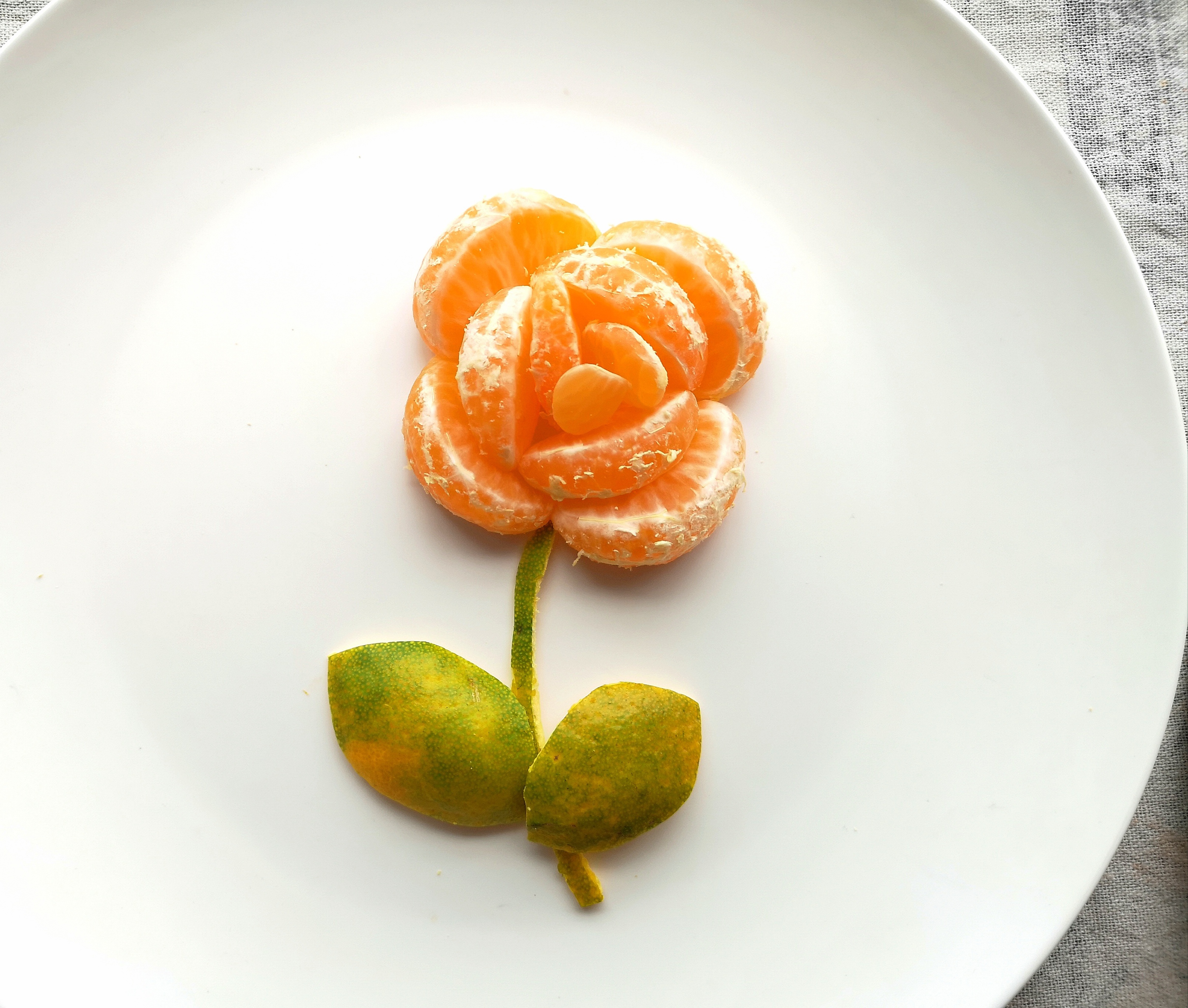 创意水果摆盘——柑桔玫瑰花