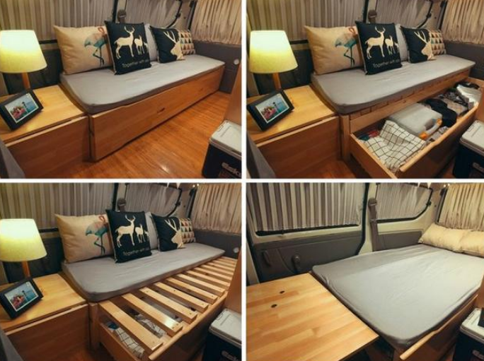 小伙把面包车改成房车,给法拉利都不换