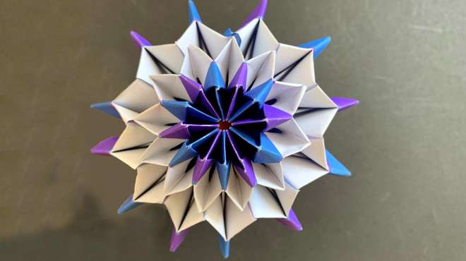好玩的烟花折纸教程 可以无限翻转的自制玩具