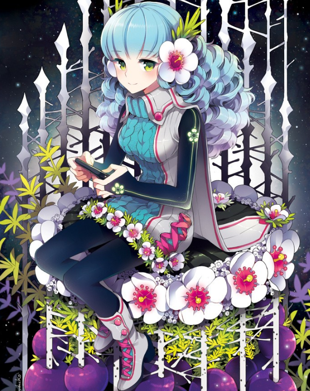 二次元动漫美图:花季少女,每一次微笑都那么的迷人,好美啊!