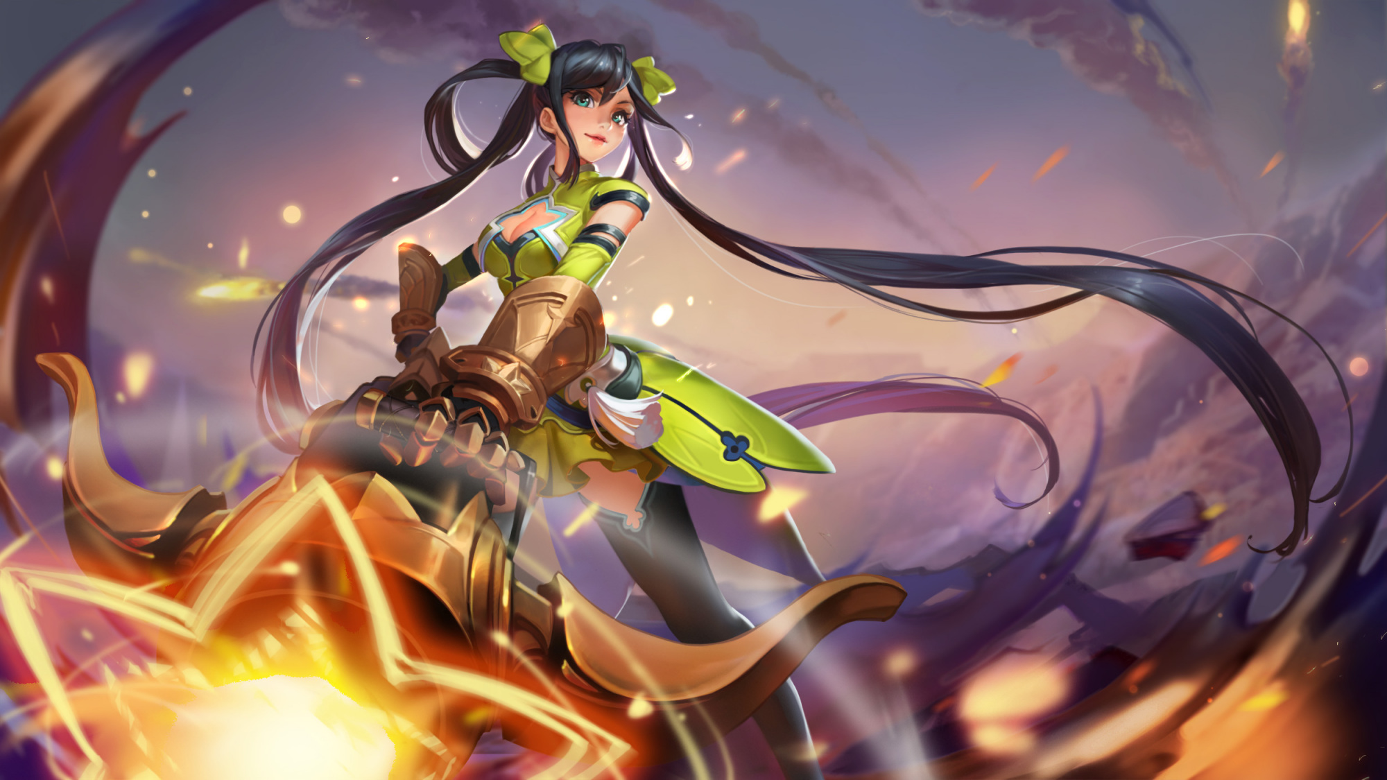 王者荣耀射手孙尚香和伽罗高清原画电脑桌面壁纸图片