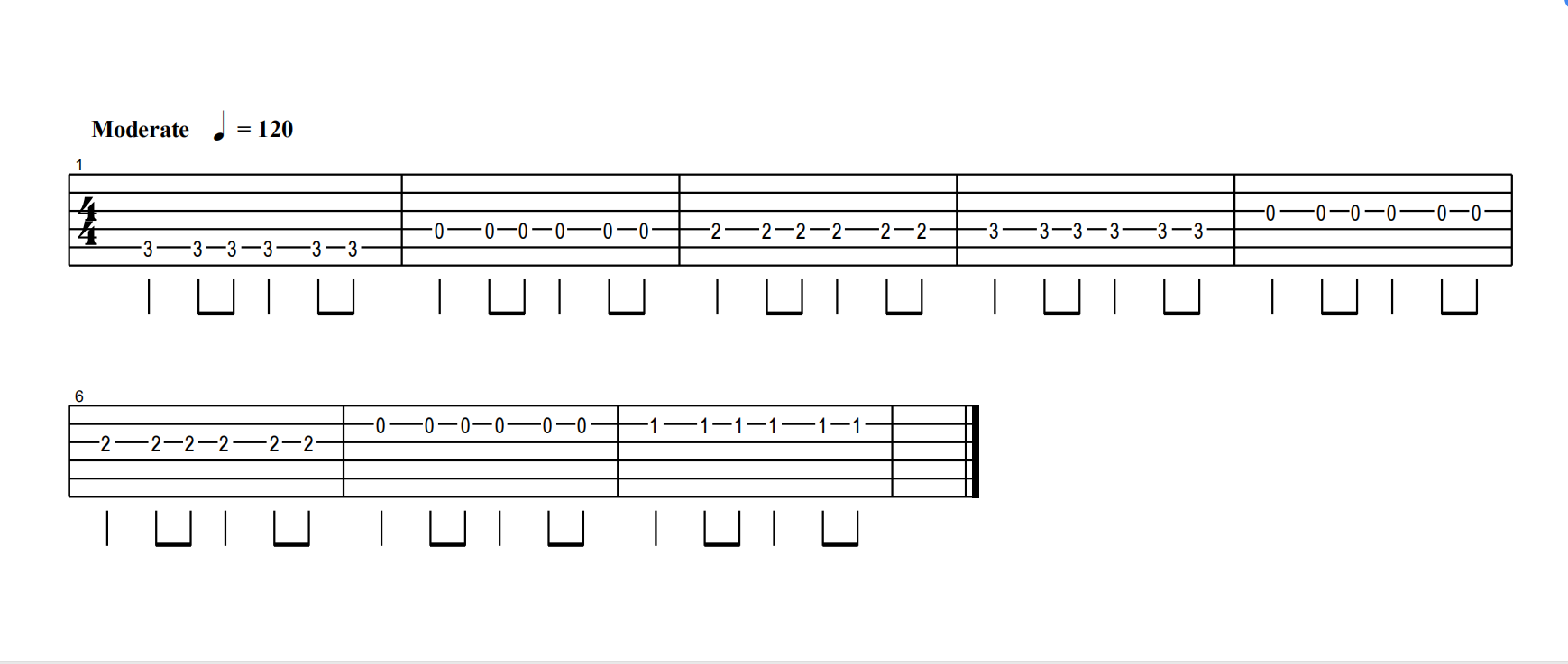 吉他基础节奏音阶练习:四分音符八分音符十六分音符,乐理进阶中