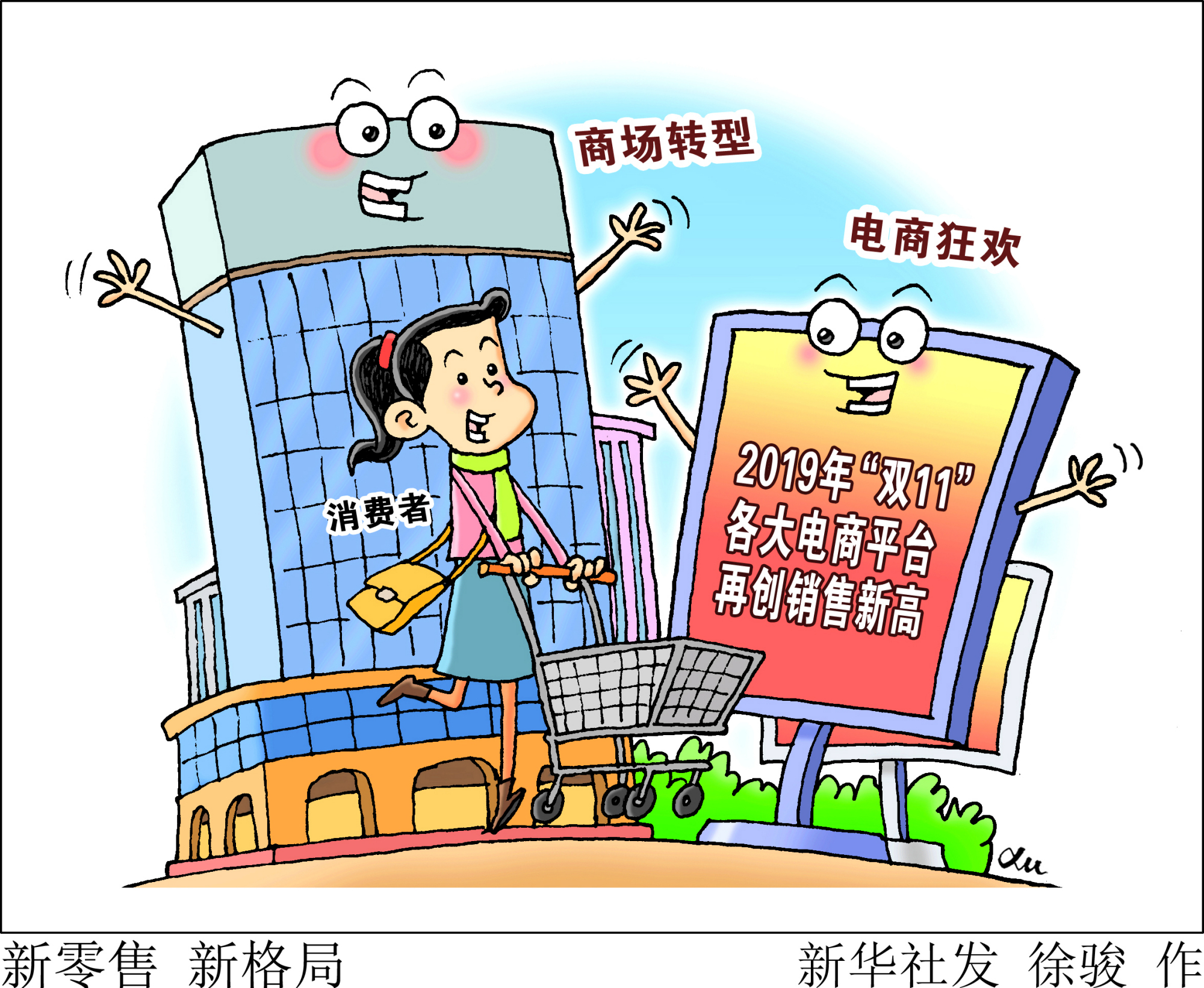 (图表·漫画)「新华视点·回望2019」新零售 新格局