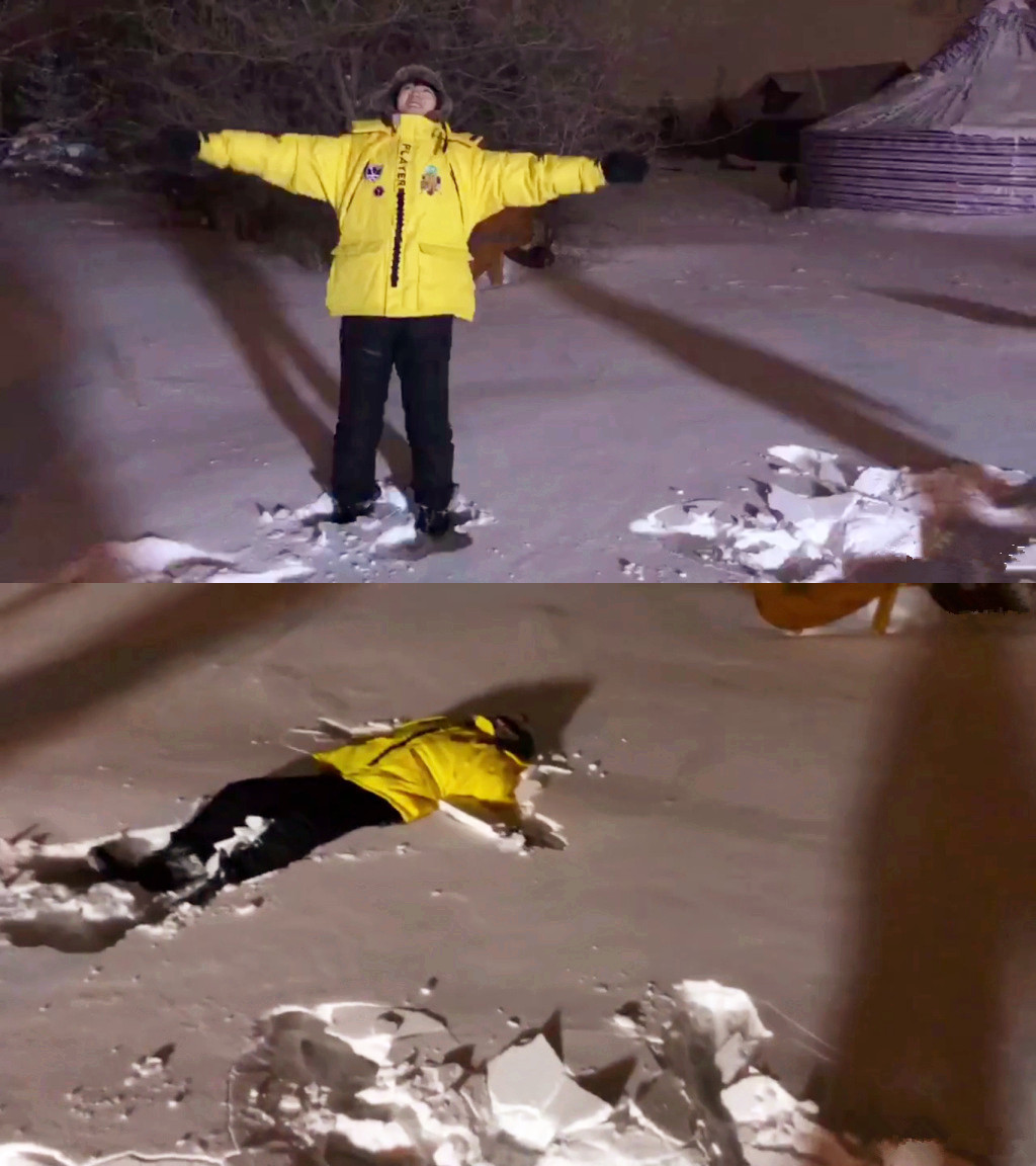 王俊凯再次上演平地摔!化身奶黄包深夜玩雪超欢脱!