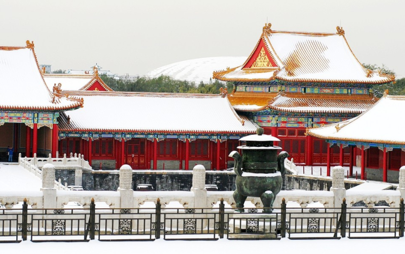 雪后的紫禁城变成了粉妆玉砌的琼楼玉宇.