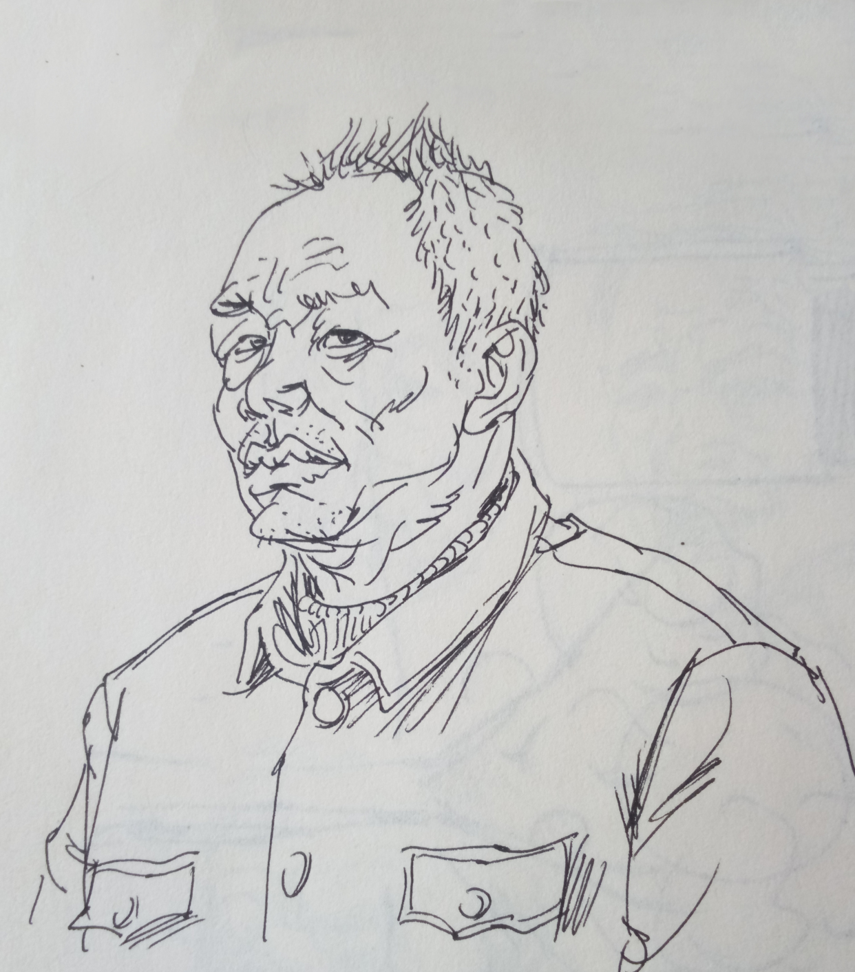 素描,速写,老人头像