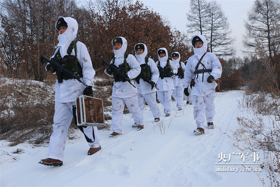 北部战区陆军边防某旅"黑河好八连"官兵一刻也没有放松警惕,依然冒着